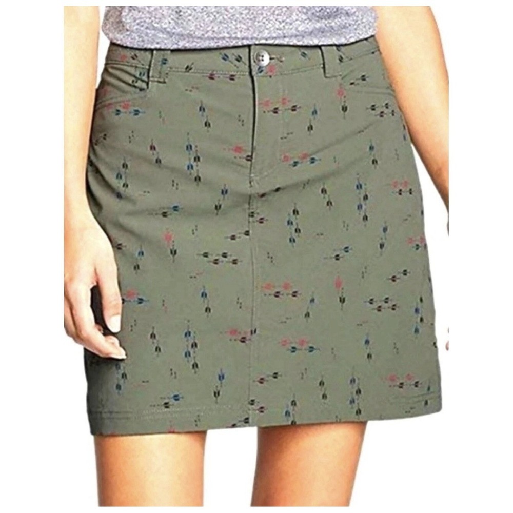 Eddie Bauer Adventurer 2.0 Skort Olive Green Sz 8 Gorpcore Hiking Performance